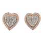 14k Gold Baguette Diamond Heart Earrings #18733