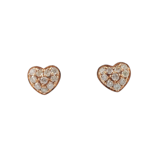 14k Gold Diamond Heart Earrings #23132
