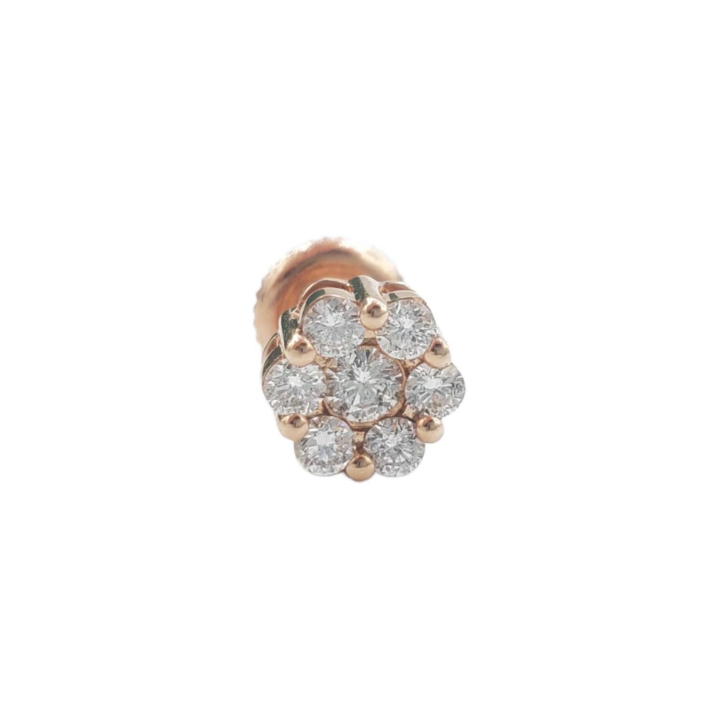 14k Rose Gold Diamond Flower Earrings #19263