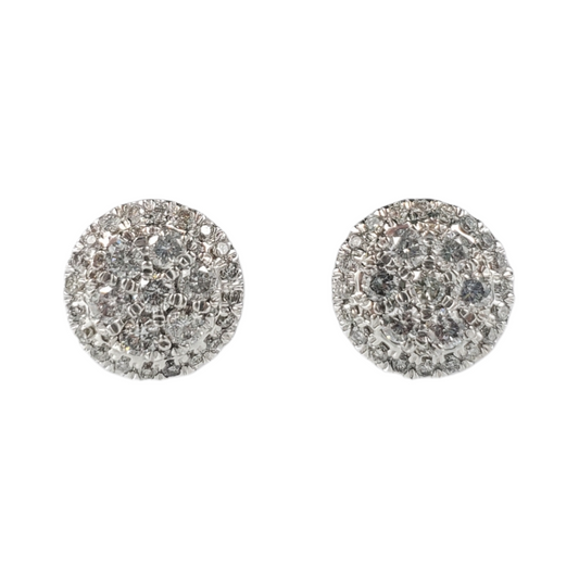 14k Gold Diamond Circle Earrings #25462