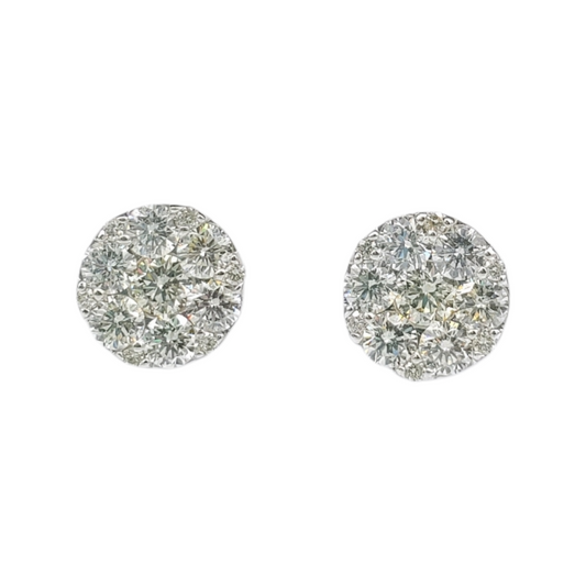 14k Gold Diamond Circle Earrings #17936
