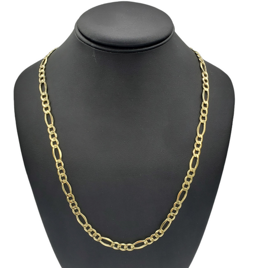 10K Gold- Hollow Figaro Chain