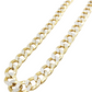 10K Gold- Hollow Cuban Link Diamond Cut (Pave) Chain