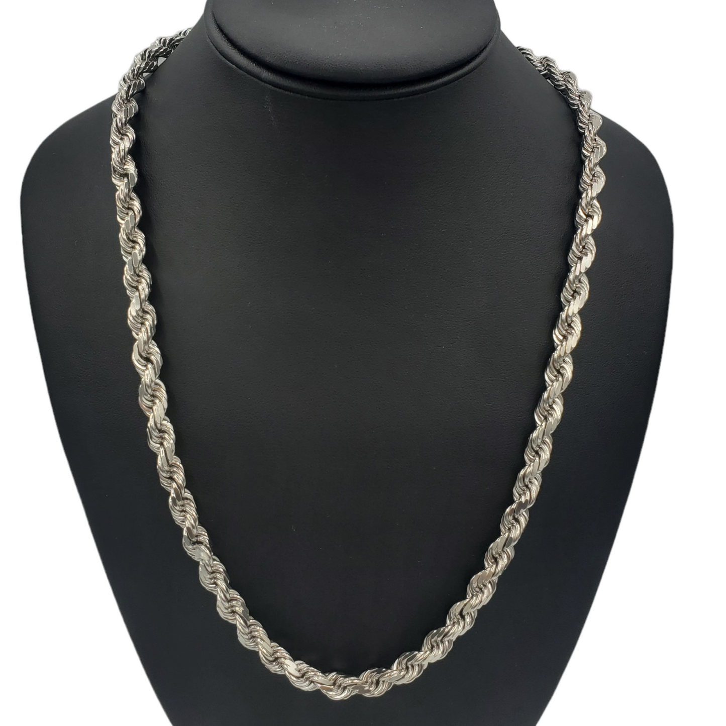 10K Gold- Solid Rope Chain (White Gold)