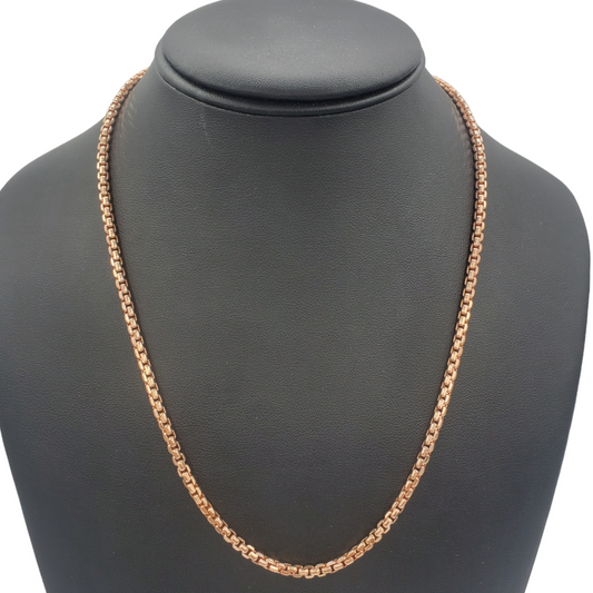 14K Gold- Hollow Box Chain (Rose Gold)