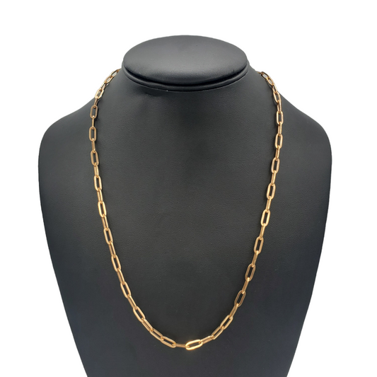 14K Gold- Hollow Paperclip Chain (Rose Gold)