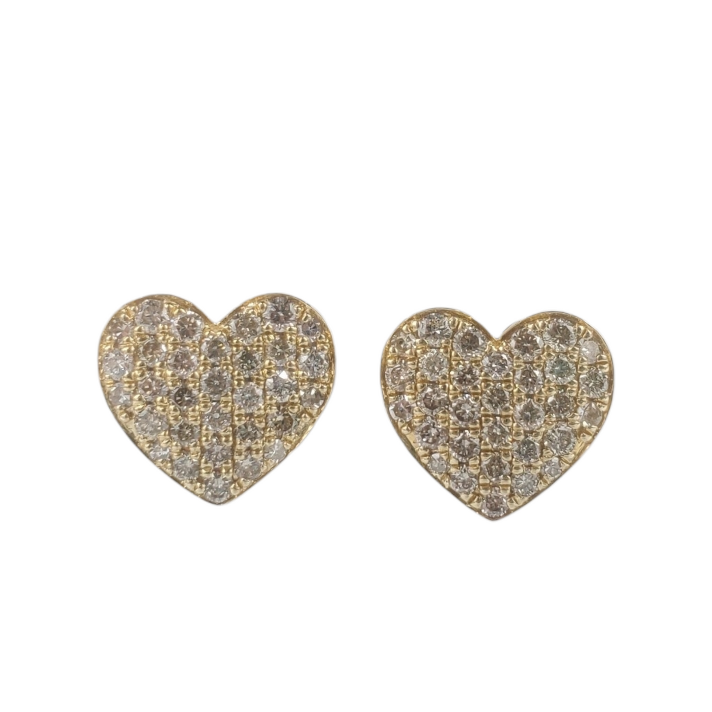 14k Gold Diamond Heart Earrings #24605