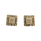 10k Gold Baguette Diamond Square Earrings #18058