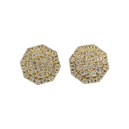 10k Gold Diamond Circle Earrings #20612