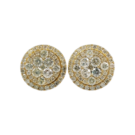 10k Gold Diamond Circle Earrings #20606