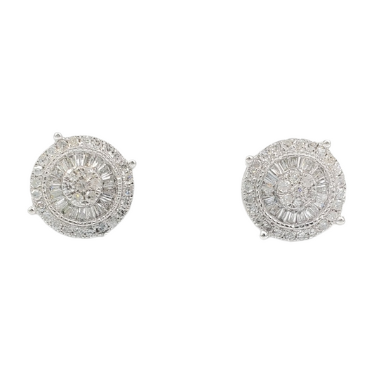 10k Gold Baguette Diamond Earrings #21793