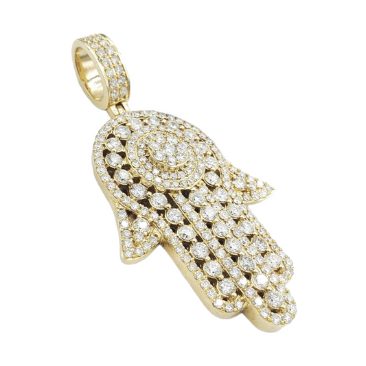 14k Diamond Hamsa With 8.95 Carats Of Diamonds #15350