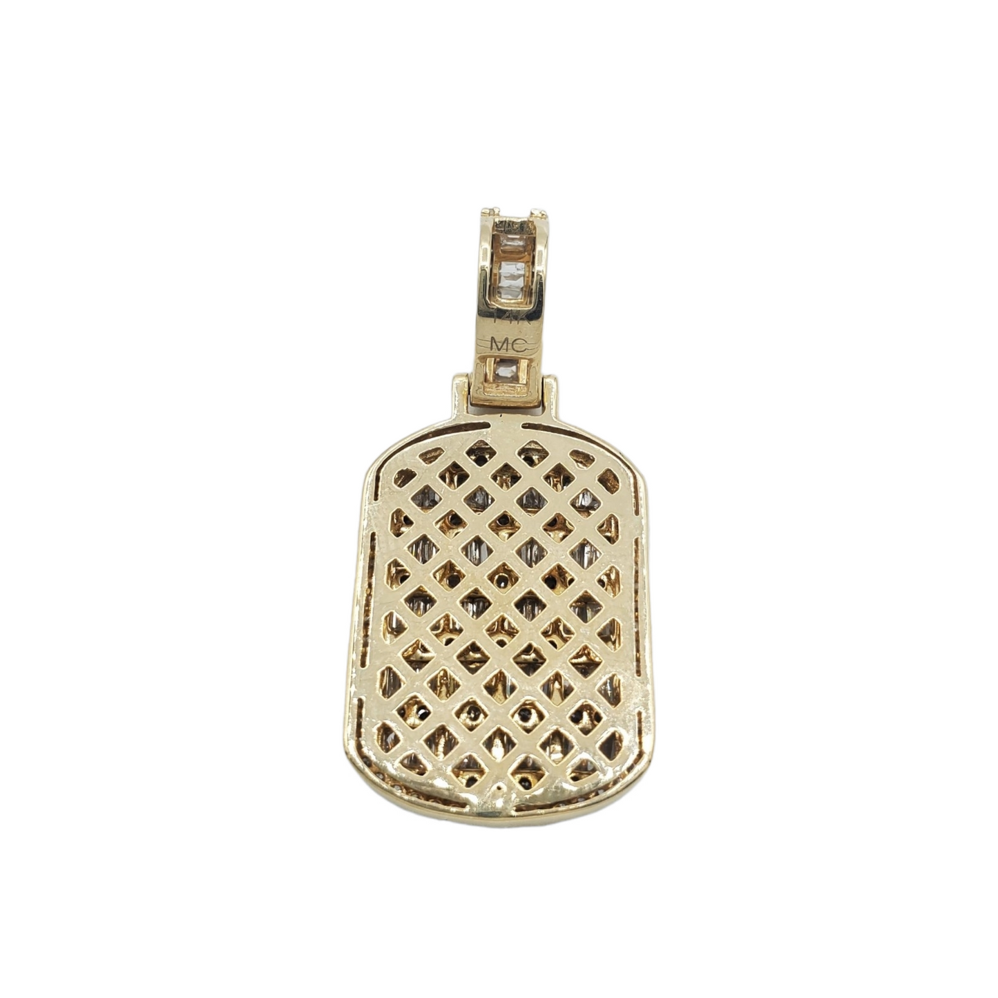 14k Baguette Diamond Dog Tag With 1.84 Carats Of Diamonds #23620