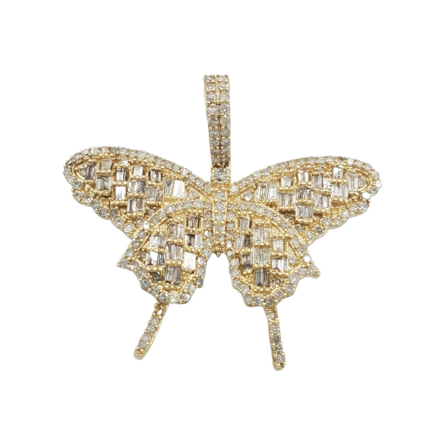 14k Baguette Diamond Butterly With 1.56 Carats Of Diamonds #23182