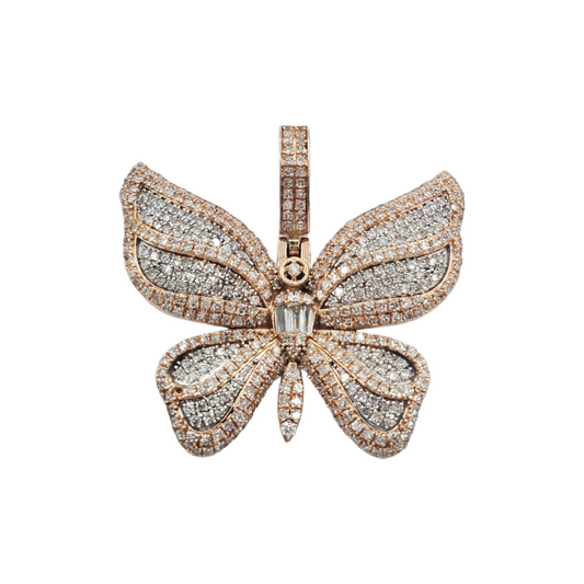 14k Baguette Diamond Butterfly With 2.56 Carats Of Diamonds #24069