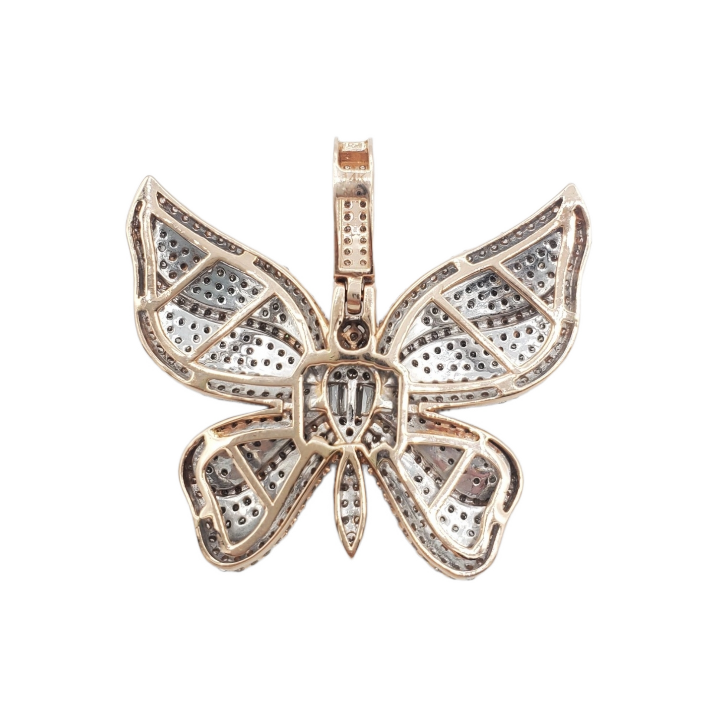 14k Baguette Diamond Butterfly With 2.56 Carats Of Diamonds #24069