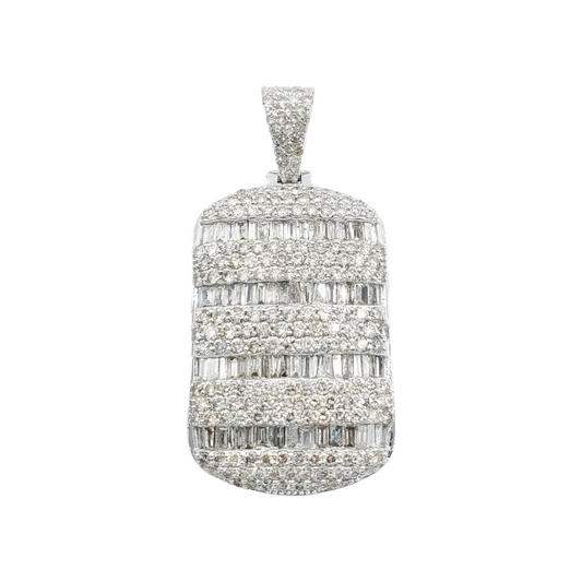 14k Diamond Dog Tag With 3.86 Carats Of Diamonds #24336