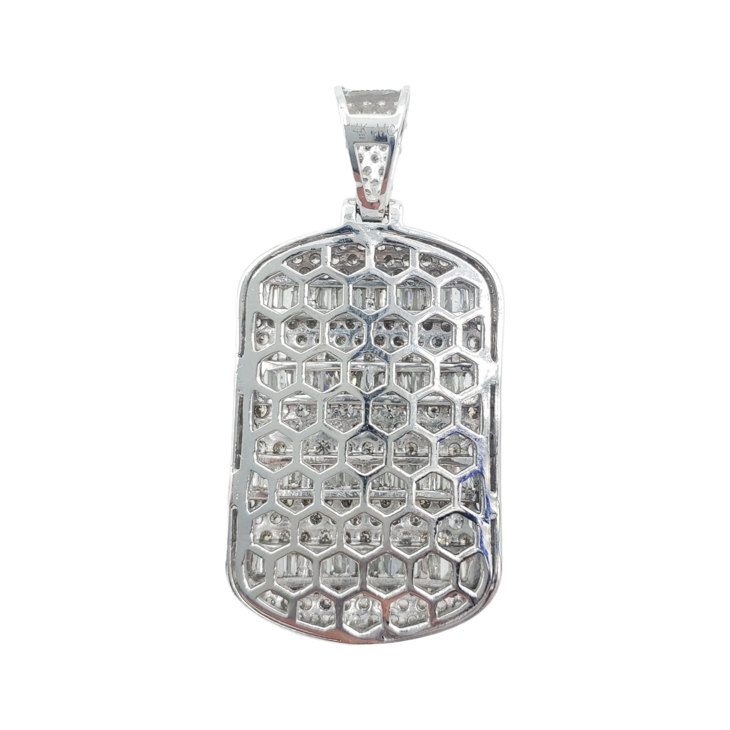 14k Diamond Dog Tag With 3.86 Carats Of Diamonds #24336