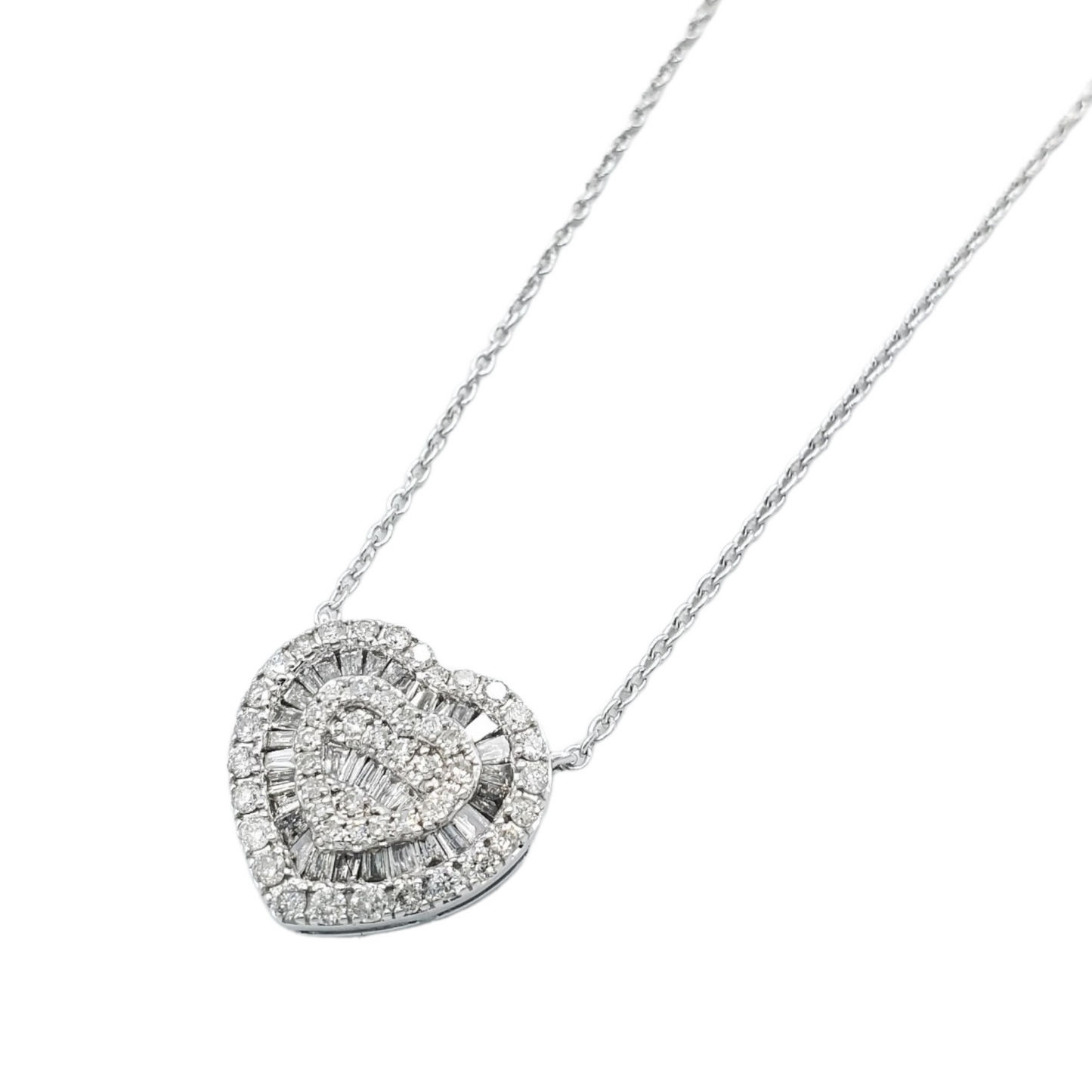 14k Baguette Diamond Heart  #26534