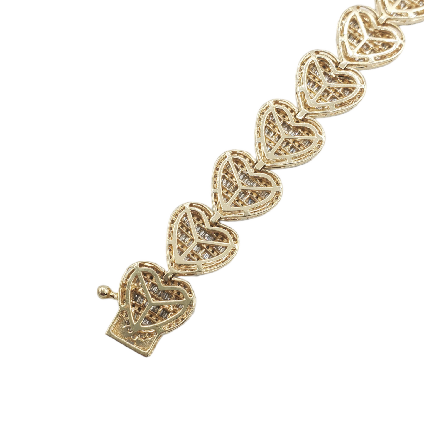 14k Baguette Diamond Heart Bracelet #26121