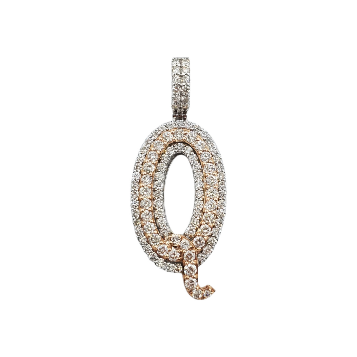 14k Diamond Initial Pendant