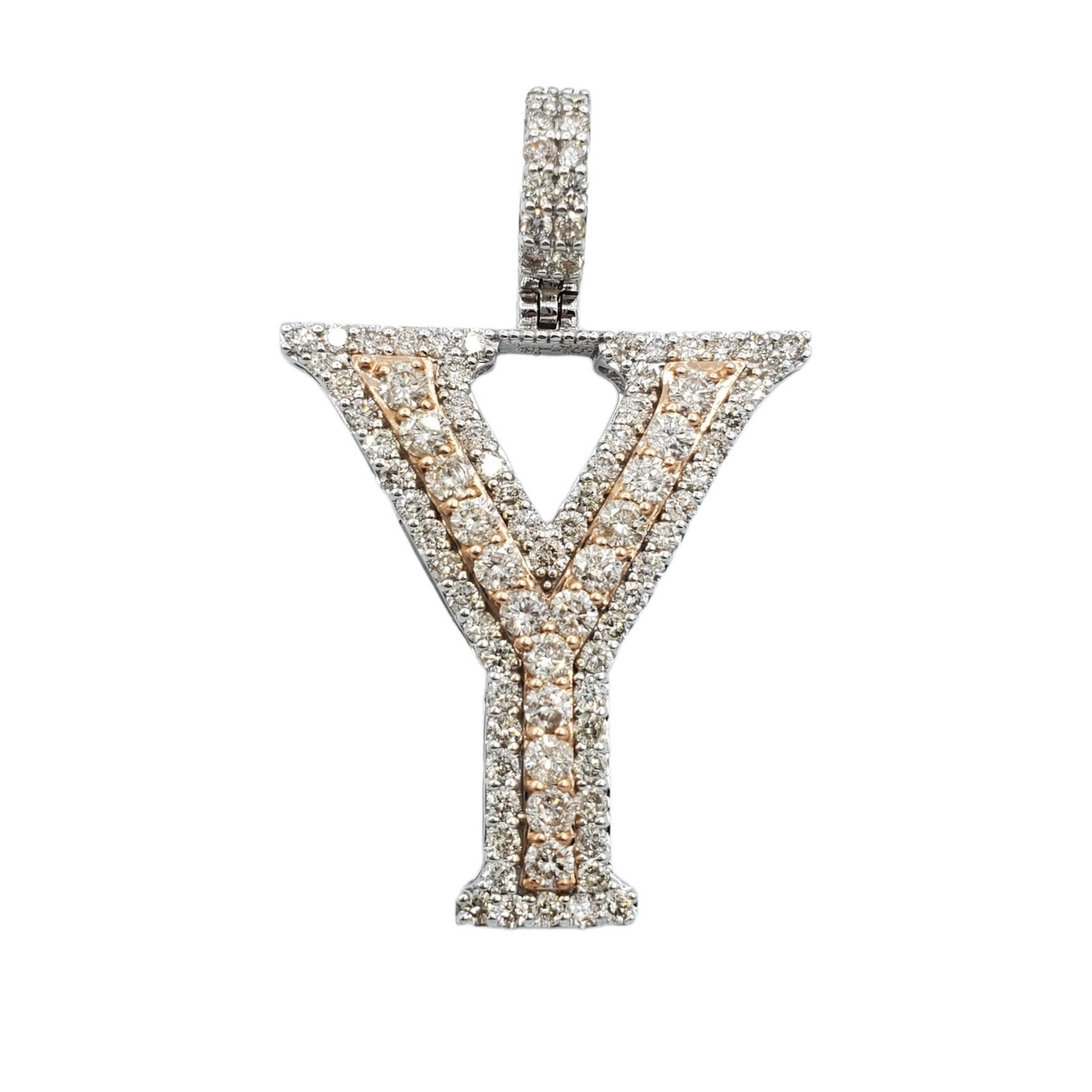 14k Diamond Initial Pendant