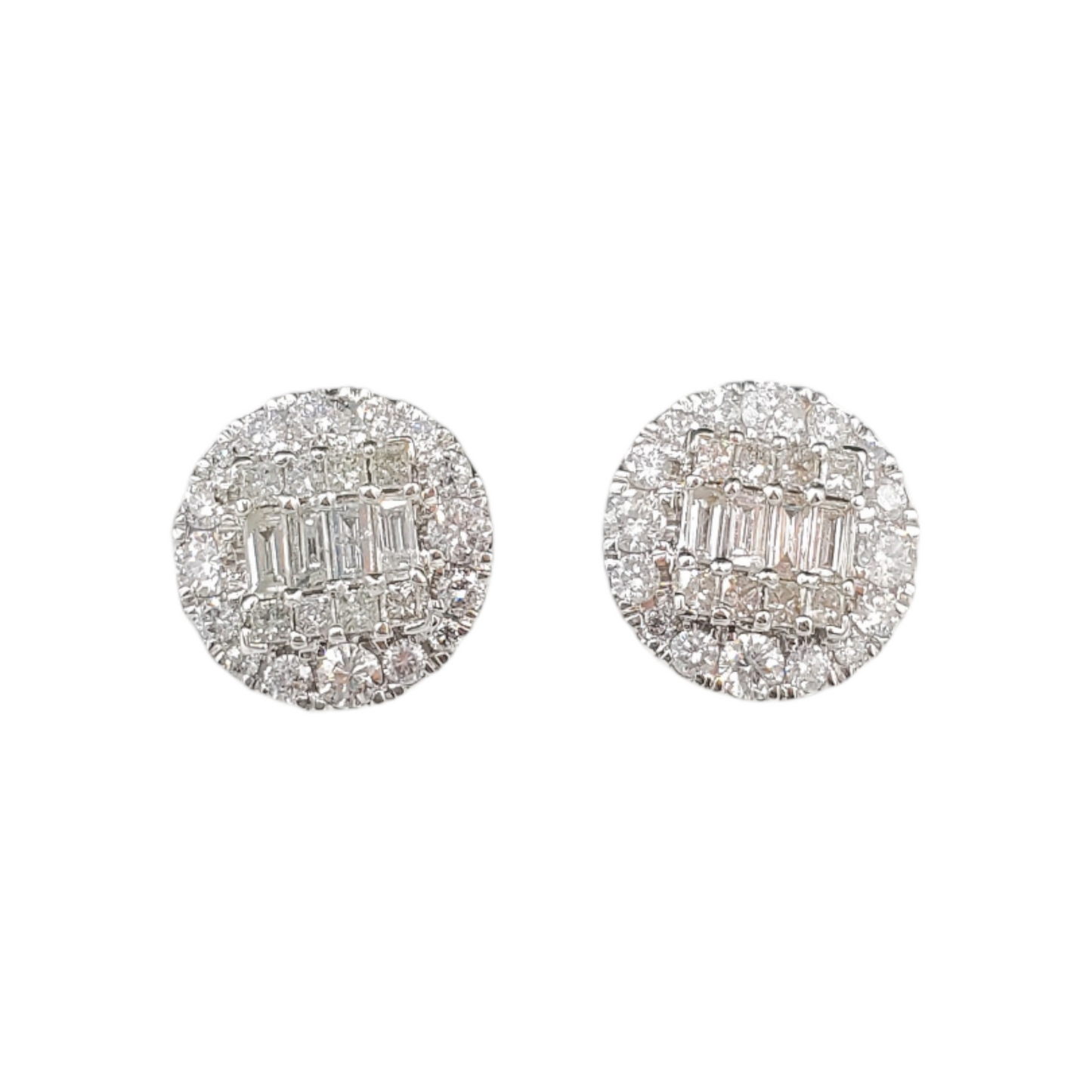 14k Gold Baguette Diamond Earrings #16523