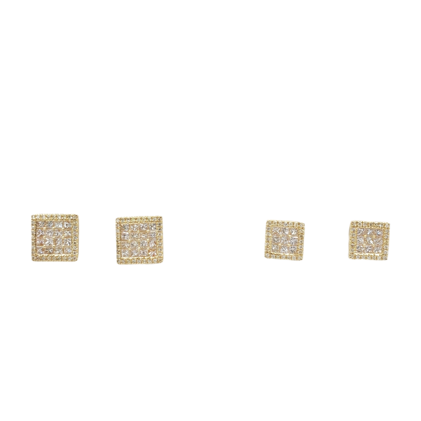 14k Gold Diamond Square Earrings #27187