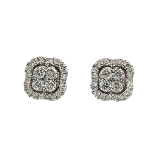 14k Gold Diamond Earrings #15808