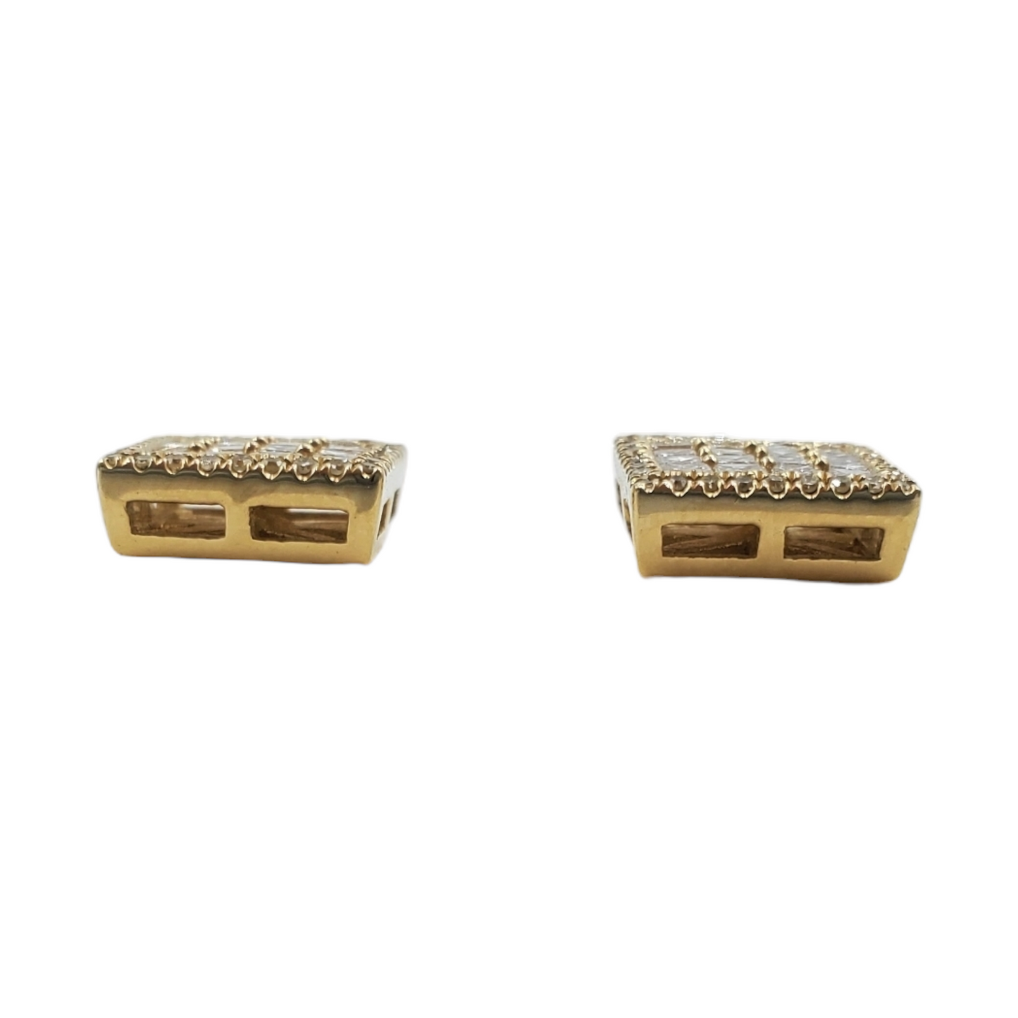 14k Gold Diamond Square Earrings #27187