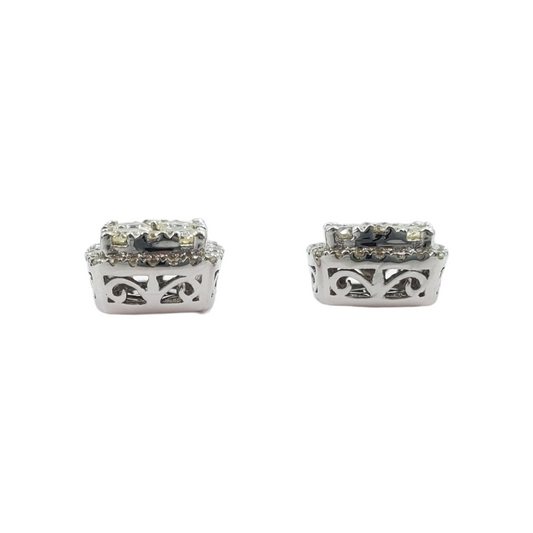 14k Gold Diamond Square Earrings #13830