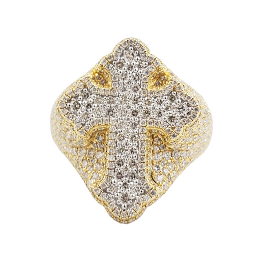 14k Gold Chrome Diamond Cross #26318