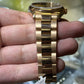 Rolex Pink Gold Day-Date 36 Watch - Domed Bezel - Black Arabic Dial - President Bracelet - 118205 bkap