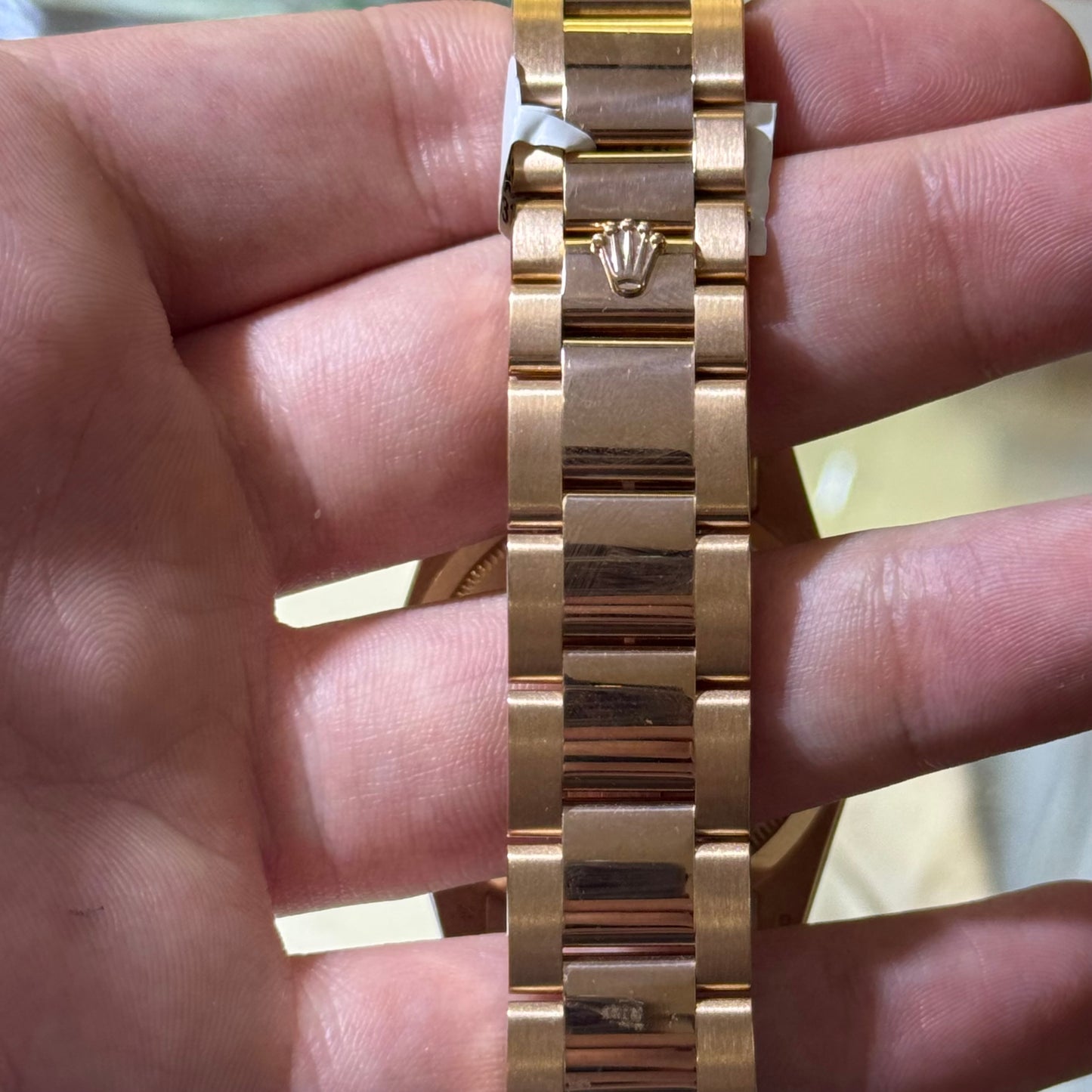 Rolex Pink Gold Day-Date 36 Watch - Domed Bezel - Black Arabic Dial - President Bracelet - 118205 bkap