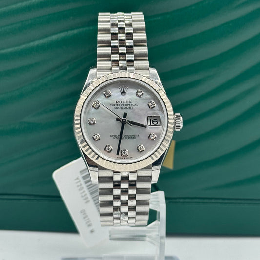 Rolex Datejust 278274 31MM Mother Of Pearl Diamond Dial With Stainless Steel Jubilee Bracelet