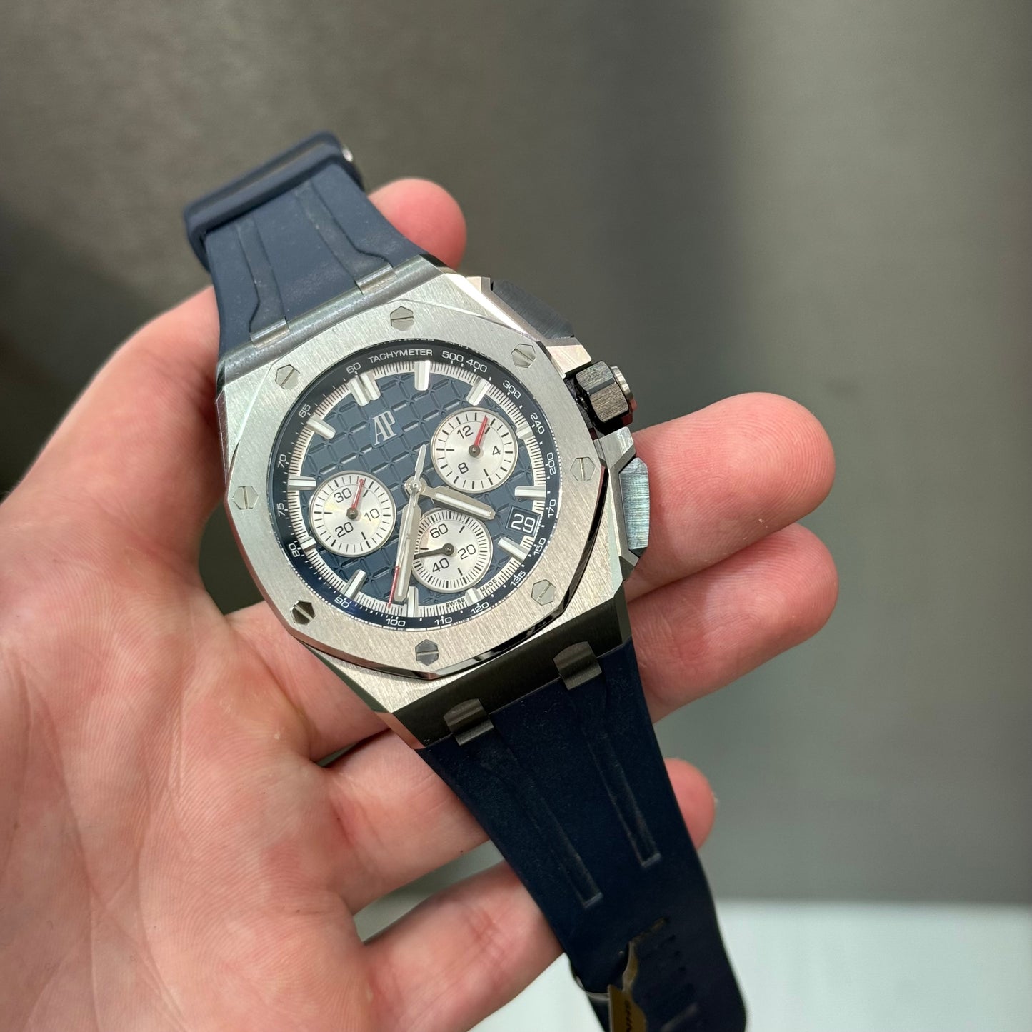 Audemars Piguet Royal Oak Offshore 26420TI.OO.A027CA.01 43MM Blue Dial With Rubber Bracelet