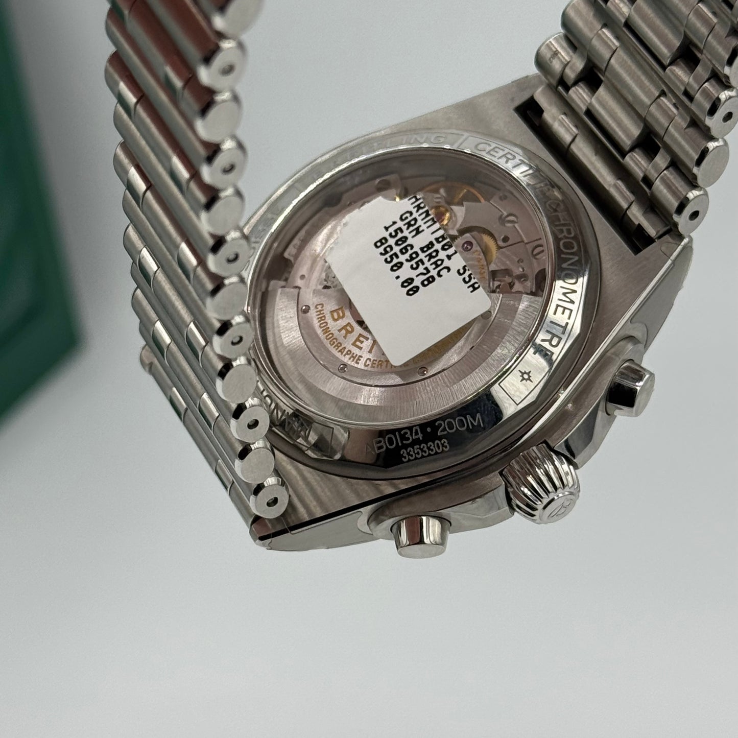 Breitling Chronomat B01 42 Bentley Watch - Stainless Steel - Green Dial - Metal Bracelet - AB01343A1L1A1
