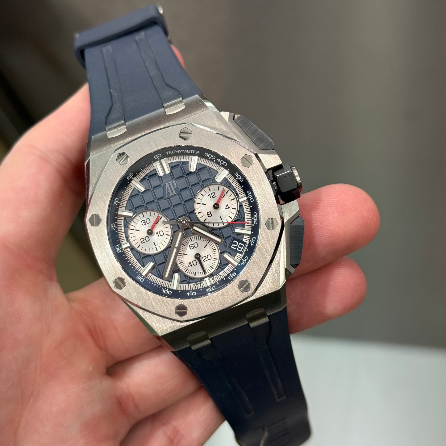 Audemars Piguet Royal Oak Offshore 26420TI.OO.A027CA.01 43MM Blue Dial With Rubber Bracelet