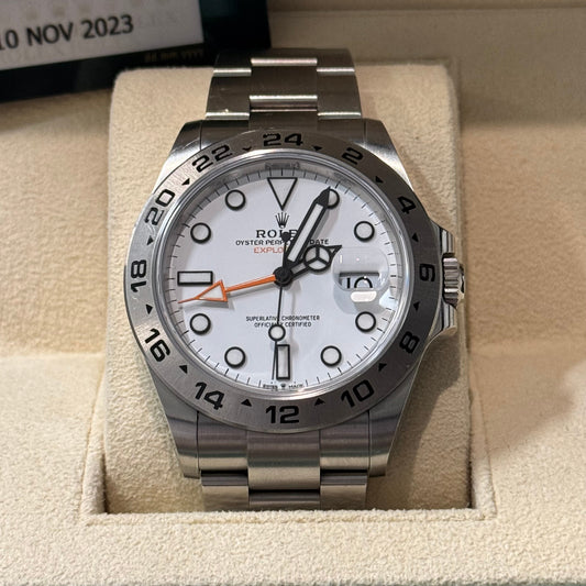 Rolex Oyster Perpetual Explorer II Watch - Oystersteel - White Dial - Oyster Bracelet - 226570