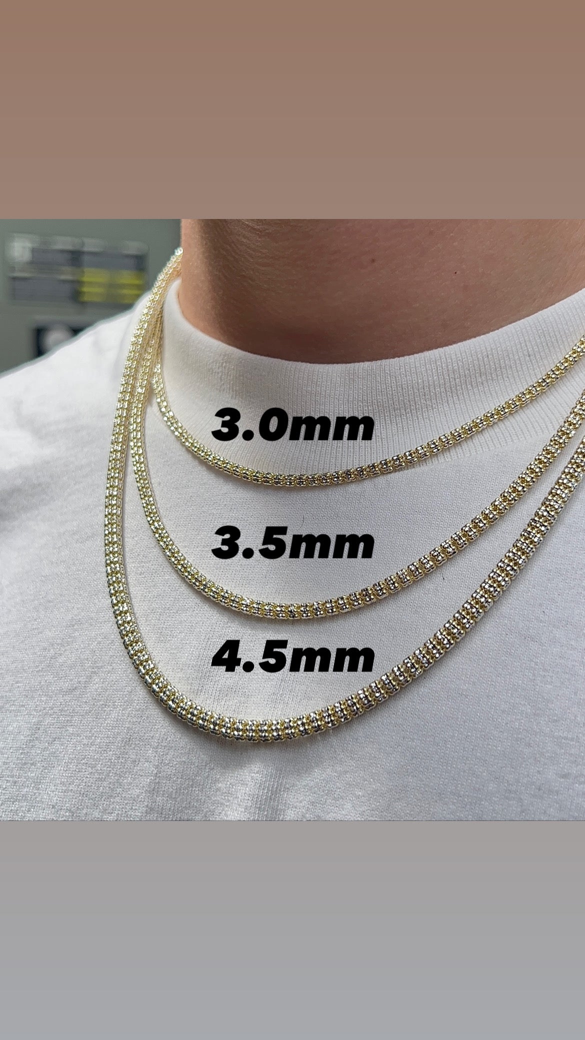 Ice shop gold necklace