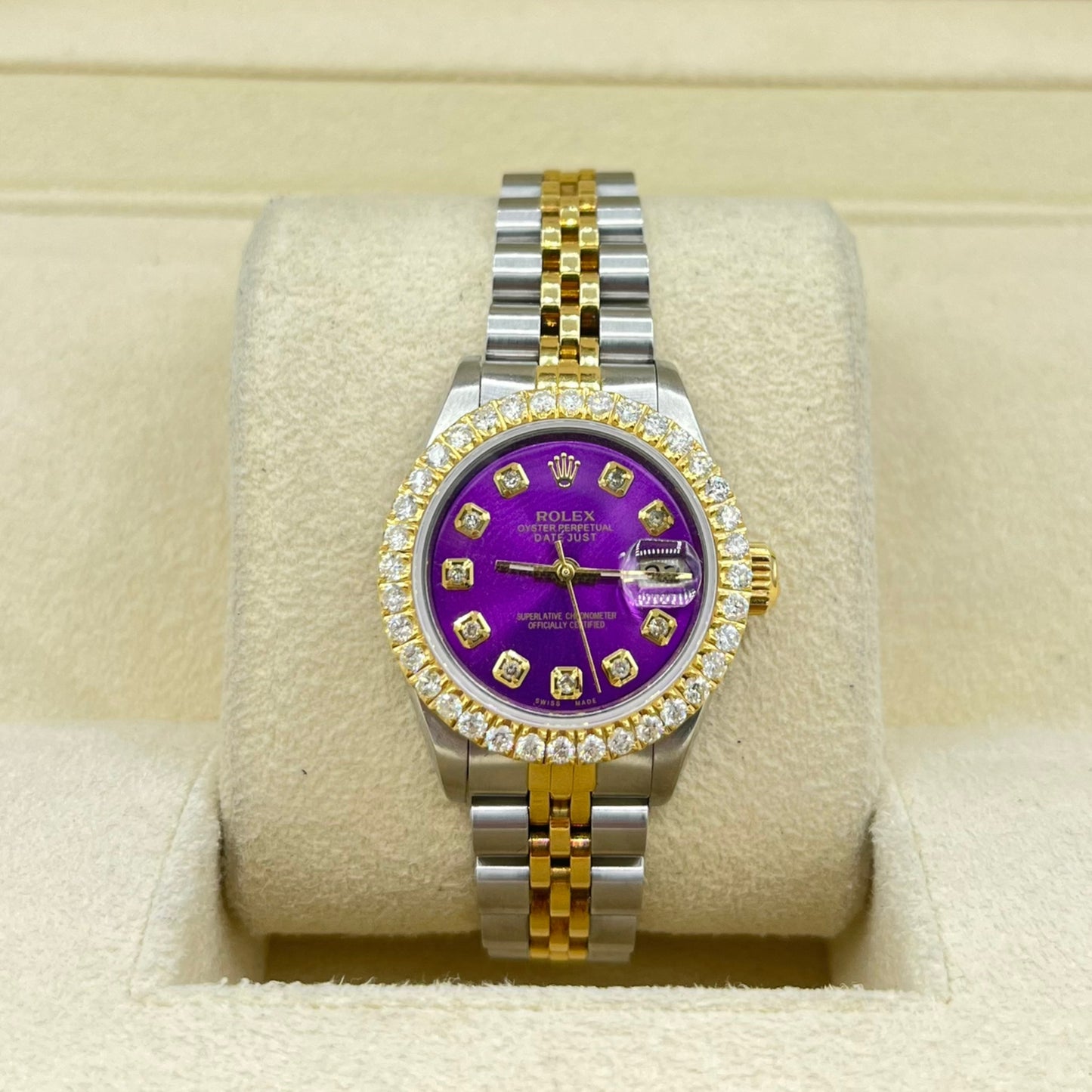 Ladies Datejust 26mm Two Tone Yellow Gold/Stainless Steel Jubilee Bracelet Single Row Diamond Bezel