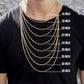 14K Gold- Hollow Paperclip Chain (White Gold)