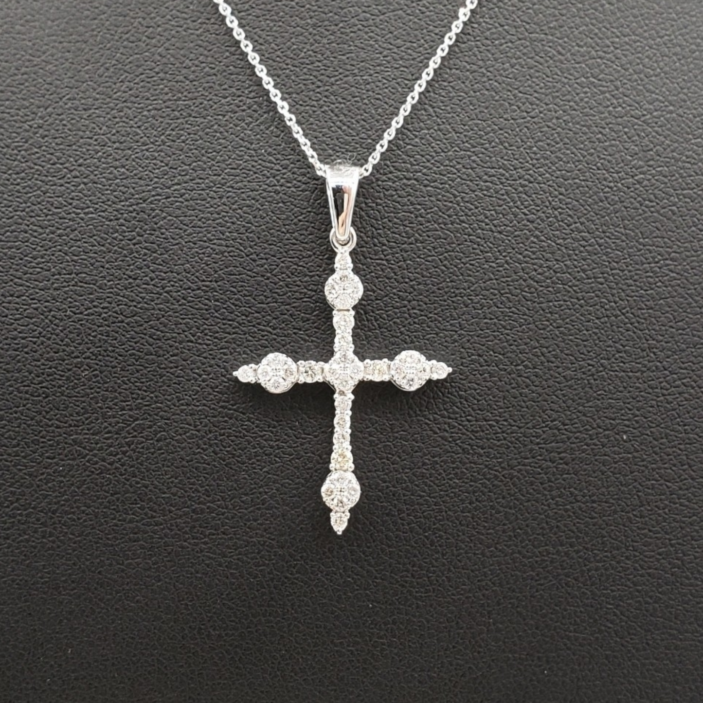14k Diamond Cross With .53 Carats Of Diamonds and Rollo chain #27989
