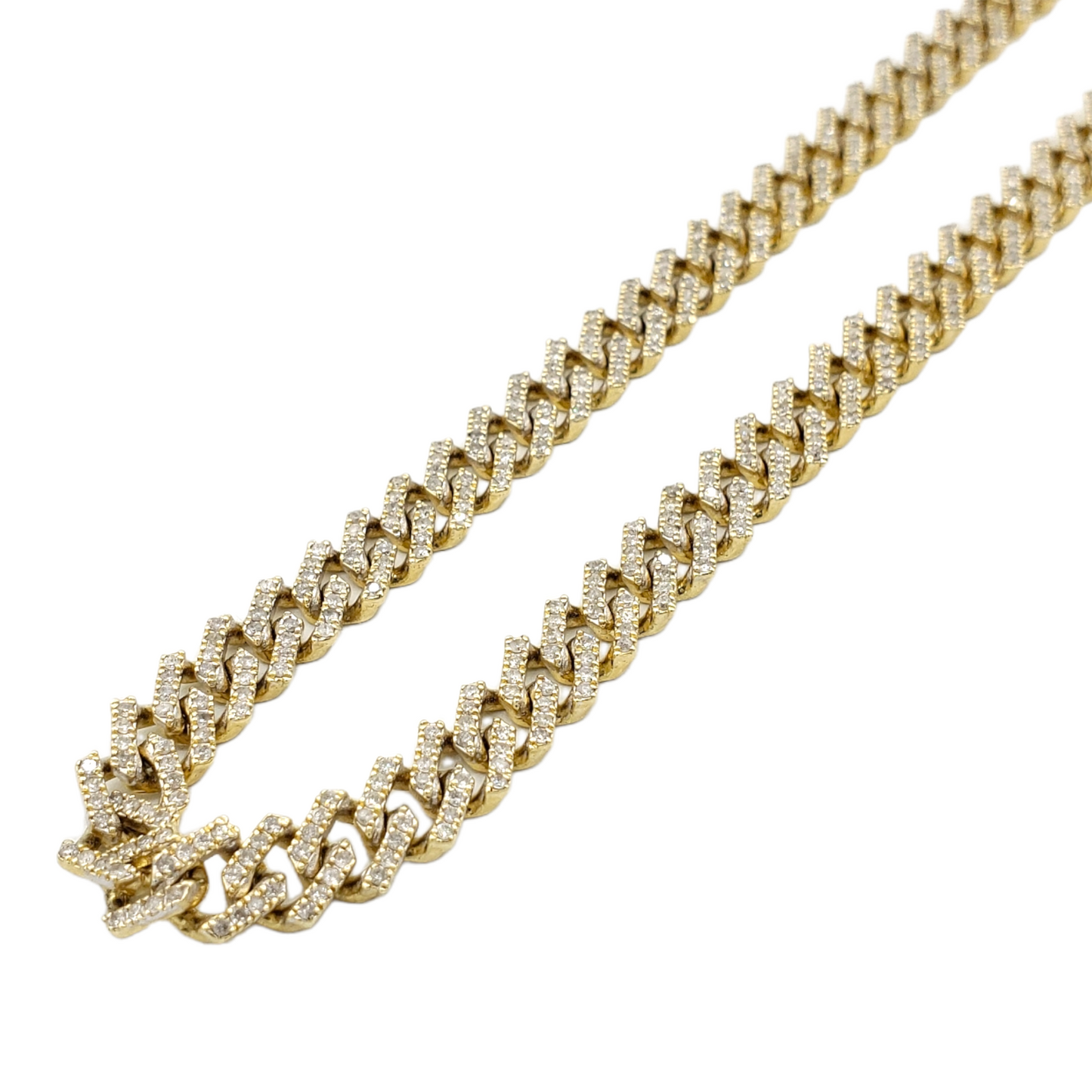 10K Gold- Iced Out Diamond Miami Cuban Chains (6.5mm)