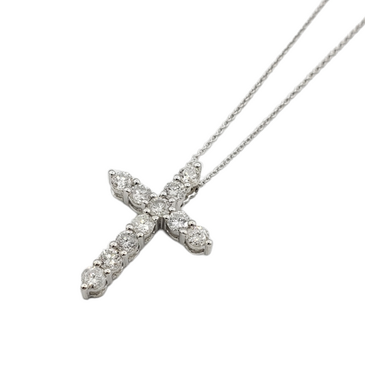 14k Diamond Cross With .84 Carats Of Diamonds and Rollo chain #27553