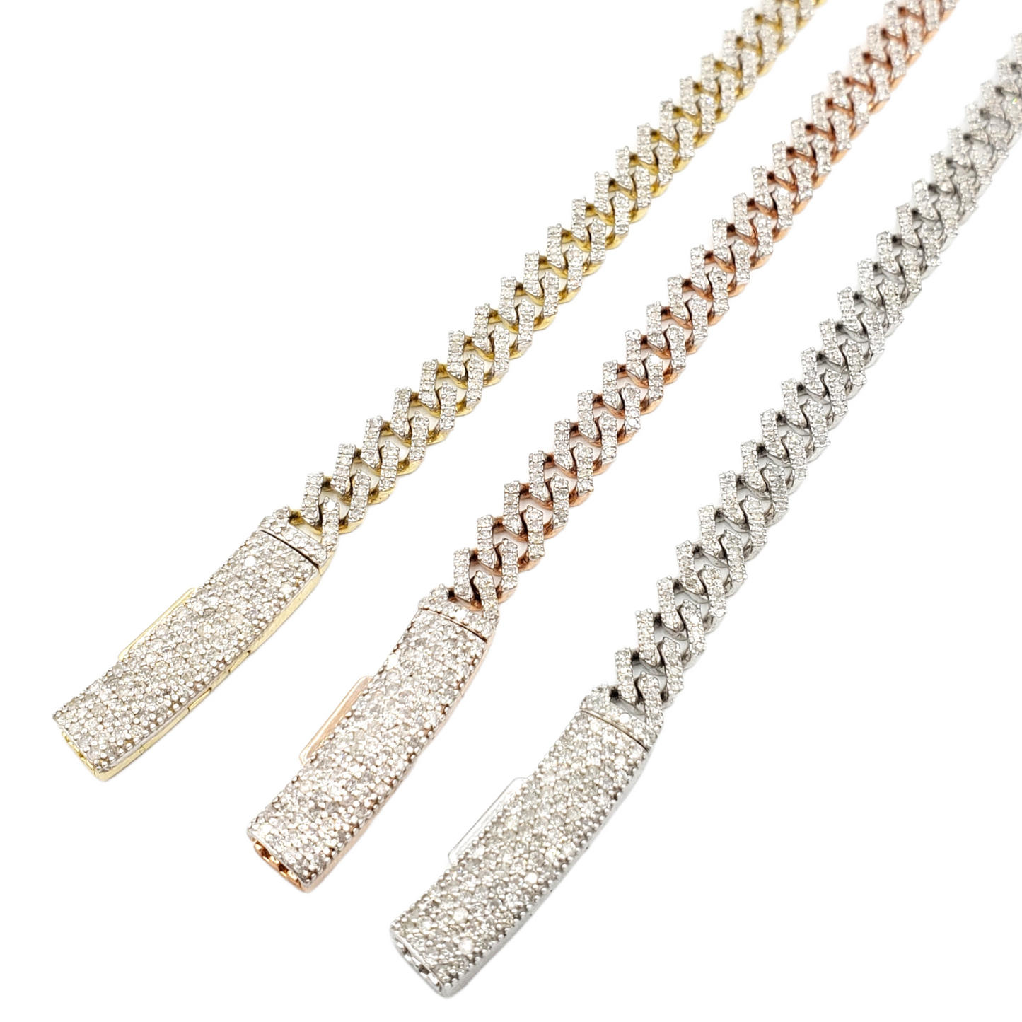 10K Gold- Iced Out Diamond Miami Cuban Chains (6.5mm)