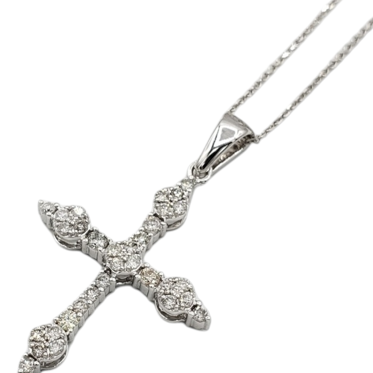 14k Diamond Cross With .53 Carats Of Diamonds and Rollo chain #27989