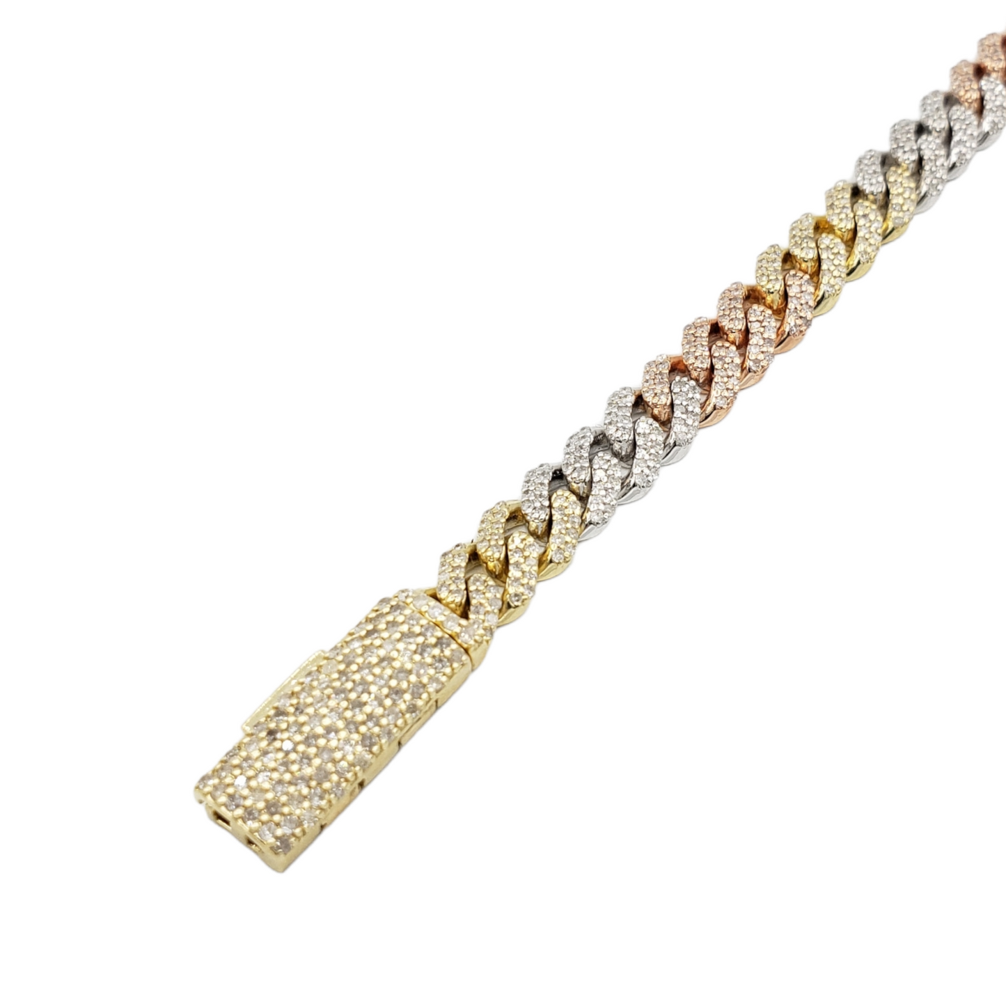 10K Gold- Iced Out Diamond Miami Cuban Bracelets (7mm)