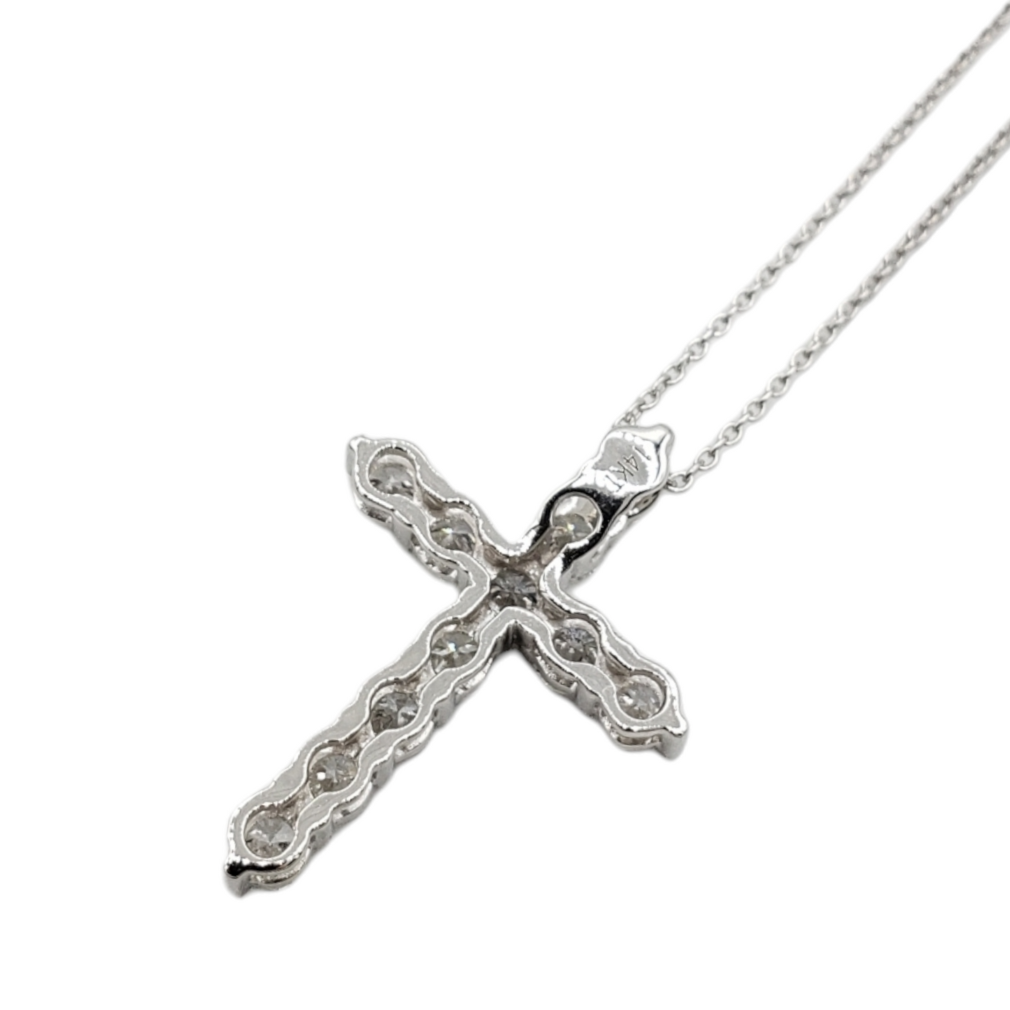 14k Diamond Cross With .84 Carats Of Diamonds and Rollo chain #27553