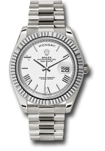 Rolex Day-Date 40 228239 White Bevelled Roman Dial on President Papers 2022
